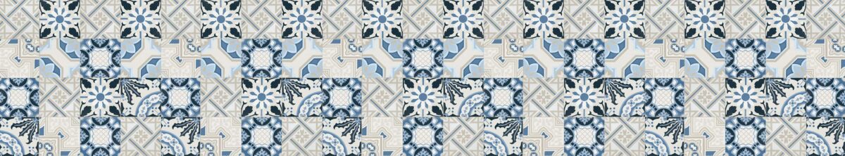 522 Dekor Floral blau